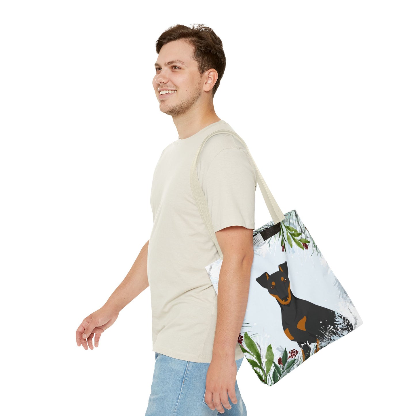 Manchester Terrier Dog Christmas Holiday Tote Bag 16x16