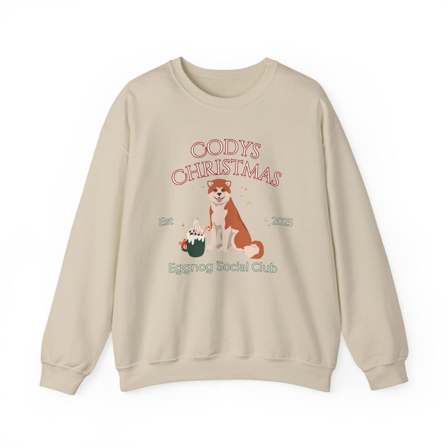 Japanese Akita Dog Christmas Social Club Unisex Heavy Blend Crewneck Sweatshirt Custom Name