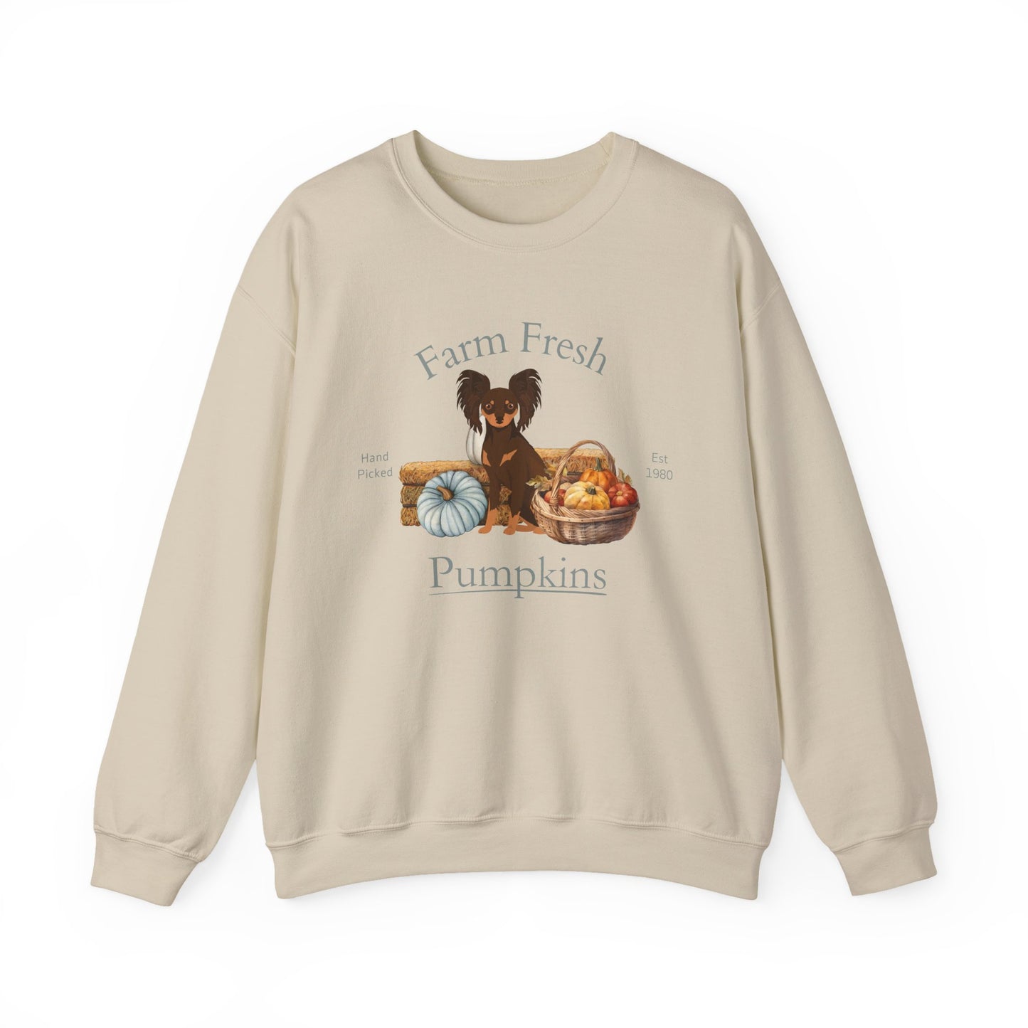 Russian Toy Terrier Dog Fall Farm Fresh Unisex Heavy Blend Crewneck Sweatshirt