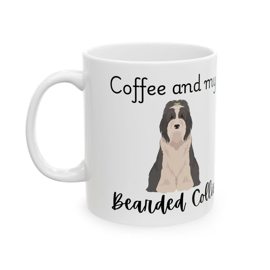 Coffee and My Bearded Ceramic Mug | Dog Lover Gift, Pet Owner Cup, Cute Mug for Dog Moms, Funny Mug for Coffee Lovers