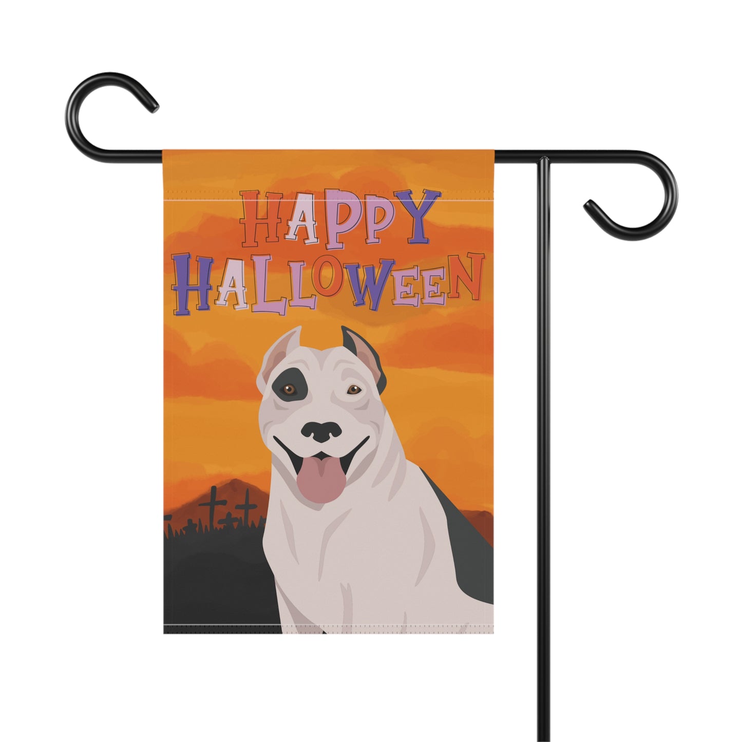 Pit Bull Dog Halloween Garden Flag