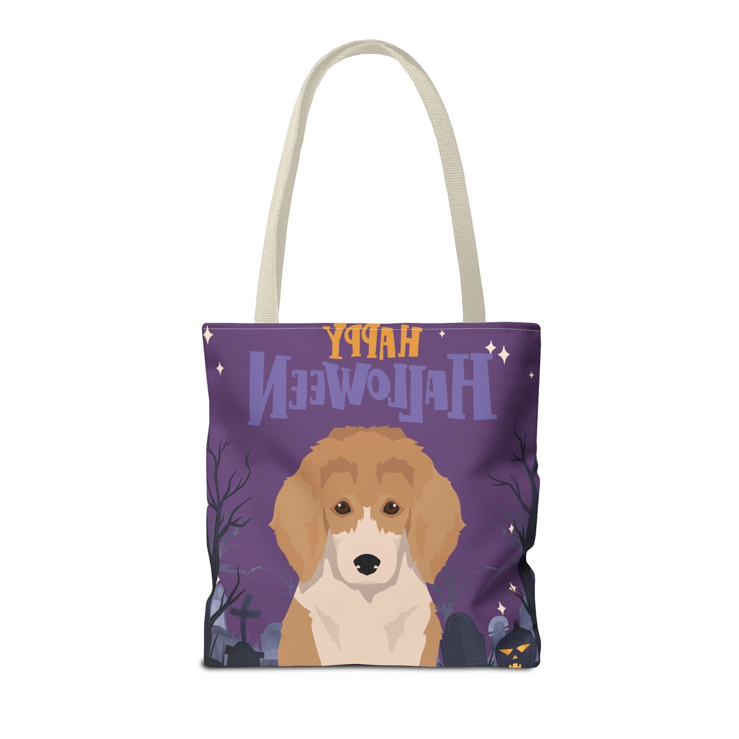 Poodle Dog Happy Halloween Tote Bag 16x16