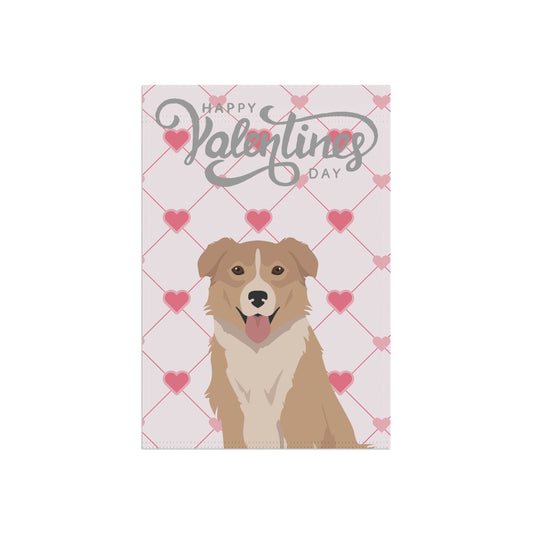 English Shepherd Dog Valentines Day Garden Flag