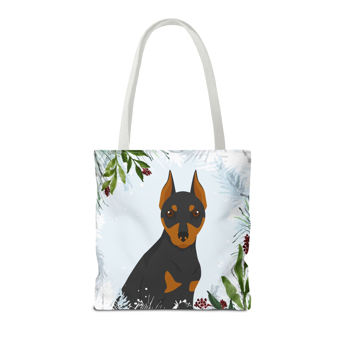 Miniature Pinscher Dog Christmas Holiday Tote Bag 16x16