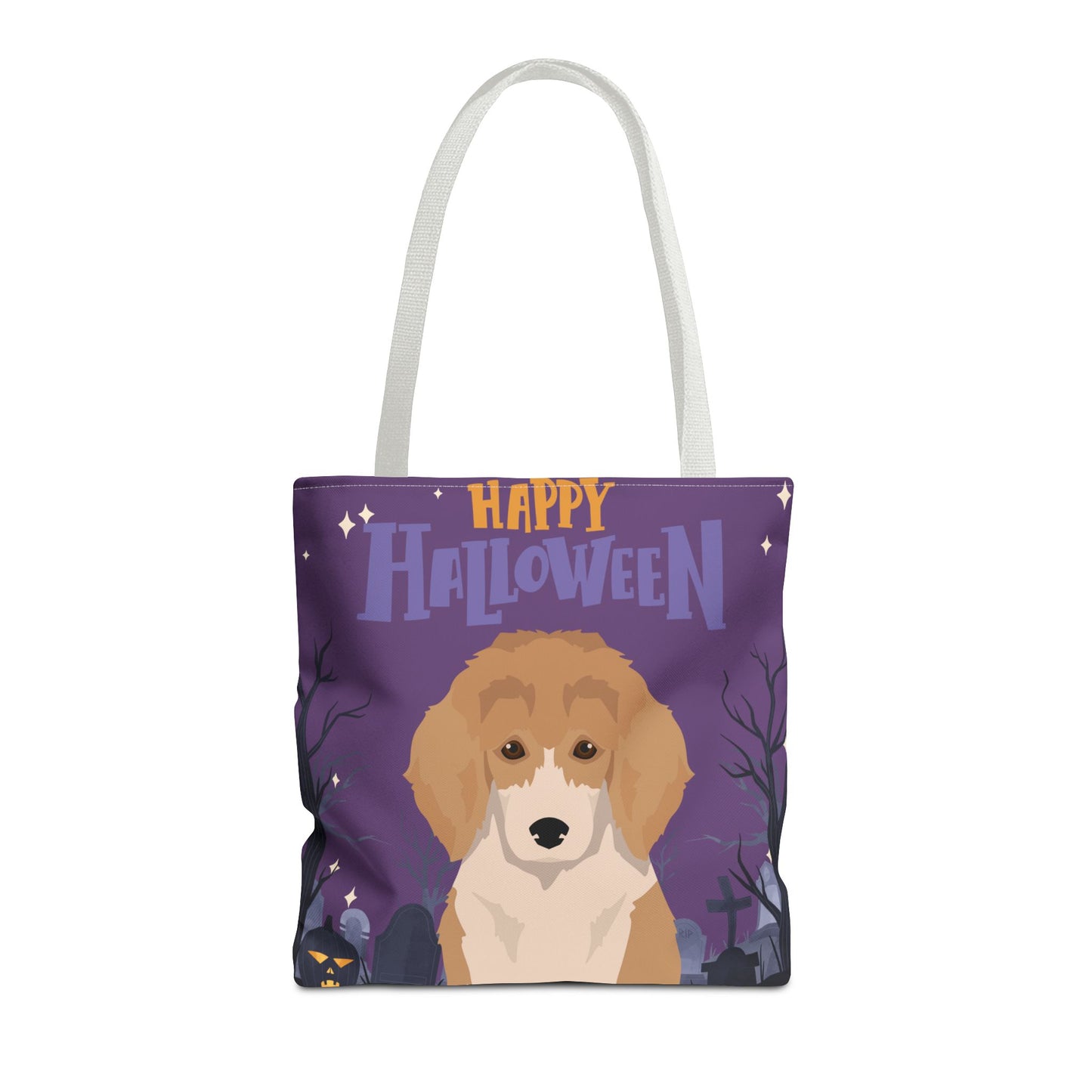 Poodle Dog Happy Halloween Tote Bag 16x16