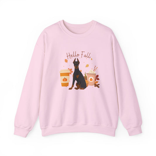 Doberman Pinscher Dog Fall Halloween Unisex Heavy Blend Crewneck Sweatshirt