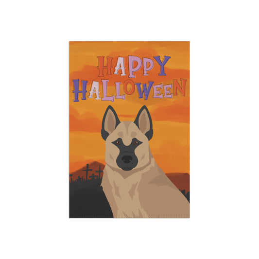Hallefors Elkhound Dog Halloween Garden Flag