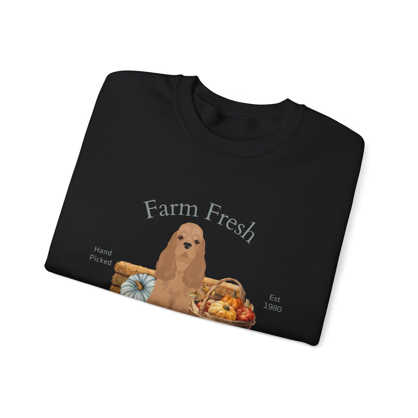 Cocker Spaniel Dog Fall Farm Fresh Unisex Heavy Blend Crewneck Sweatshirt