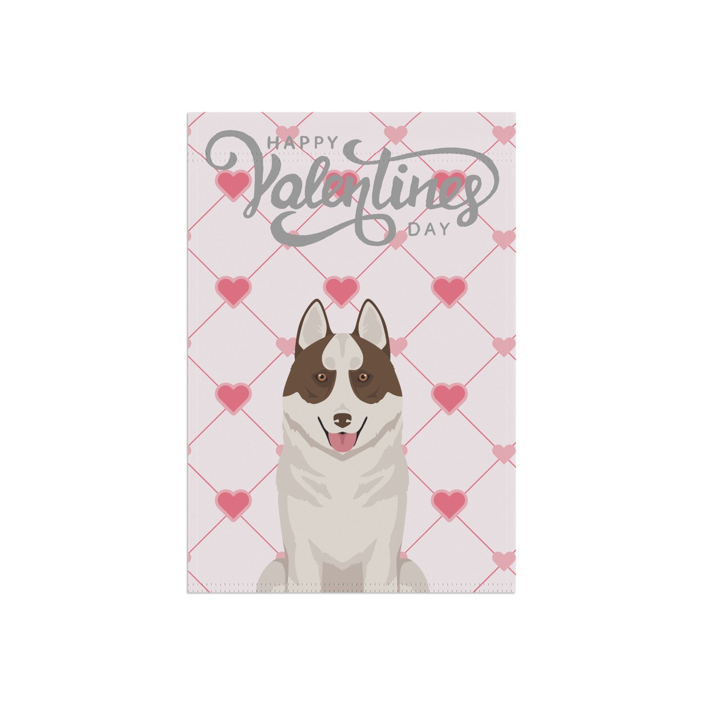 Siberian Husky Dog Valentines Day Garden Flag