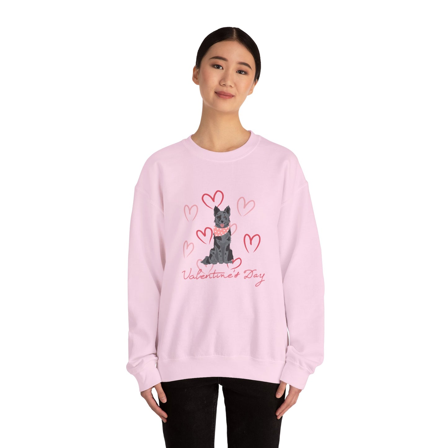 Mudi Dog Valentines Day Unisex Heavy Blend Crewneck Sweatshirt