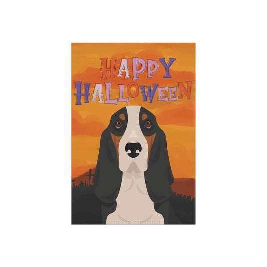 Basset Hound Dog Halloween Garden Flag
