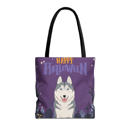Siberian Husky Dog Happy Halloween Tote Bag 16x16