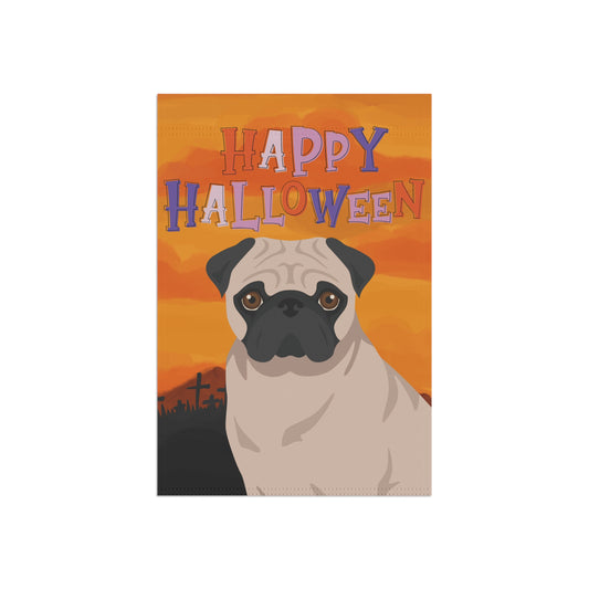 Pug Dog Halloween Garden Flag