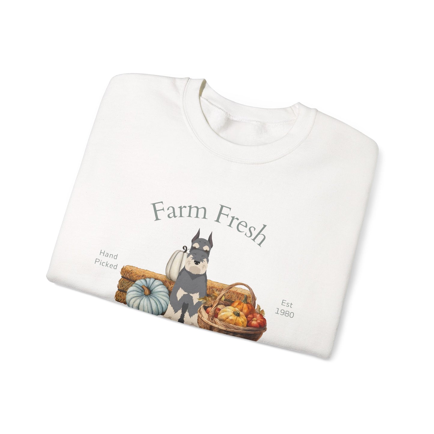 Schnauzer Dog Fall Farm Fresh Unisex Heavy Blend Crewneck Sweatshirt