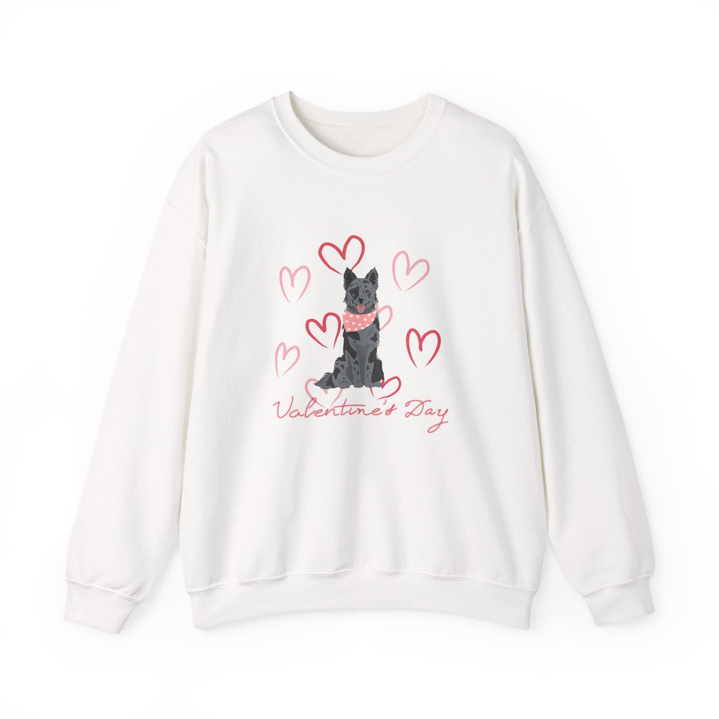 Mudi Dog Valentines Day Unisex Heavy Blend Crewneck Sweatshirt