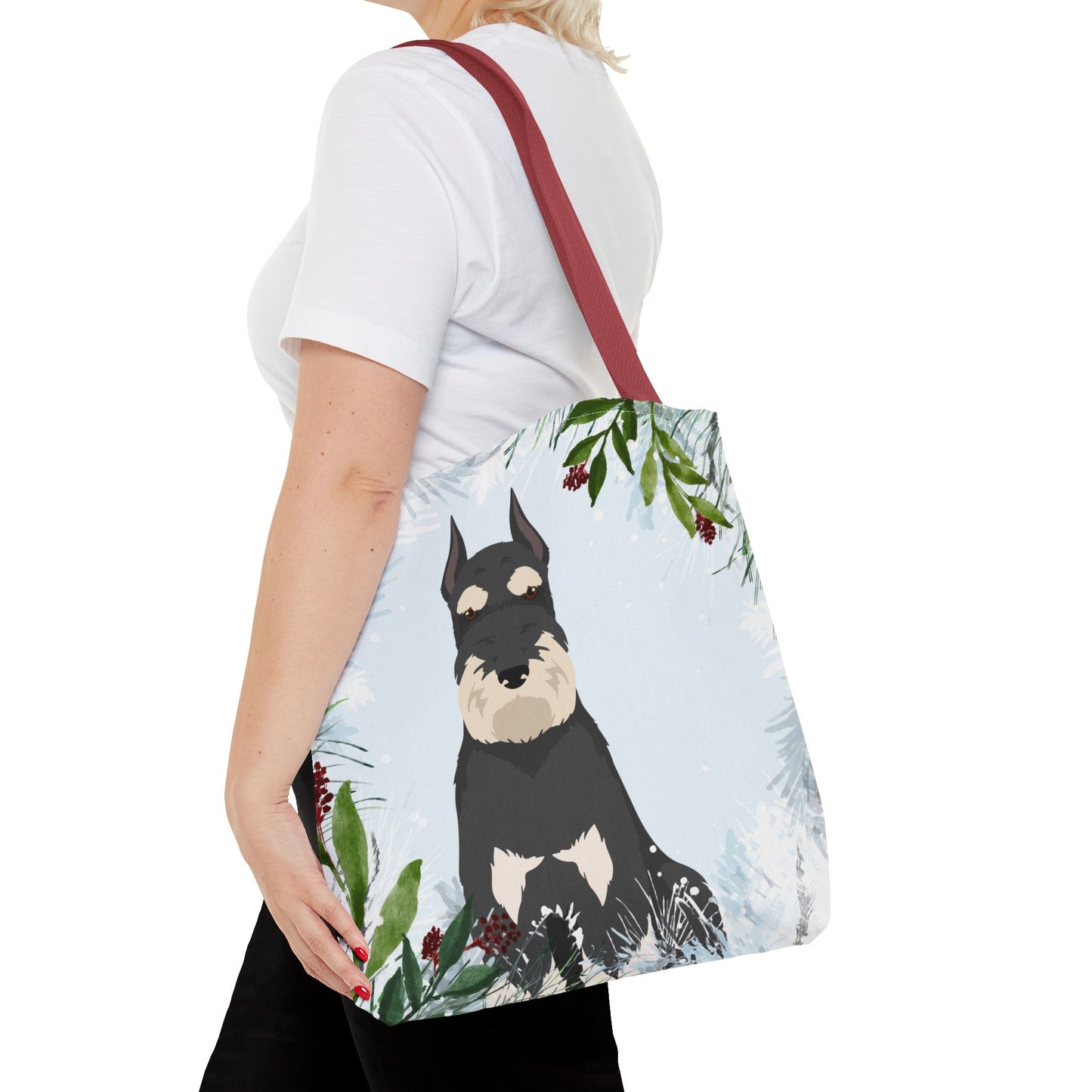 Schnauzer Dog Christmas Holiday Tote Bag 16x16