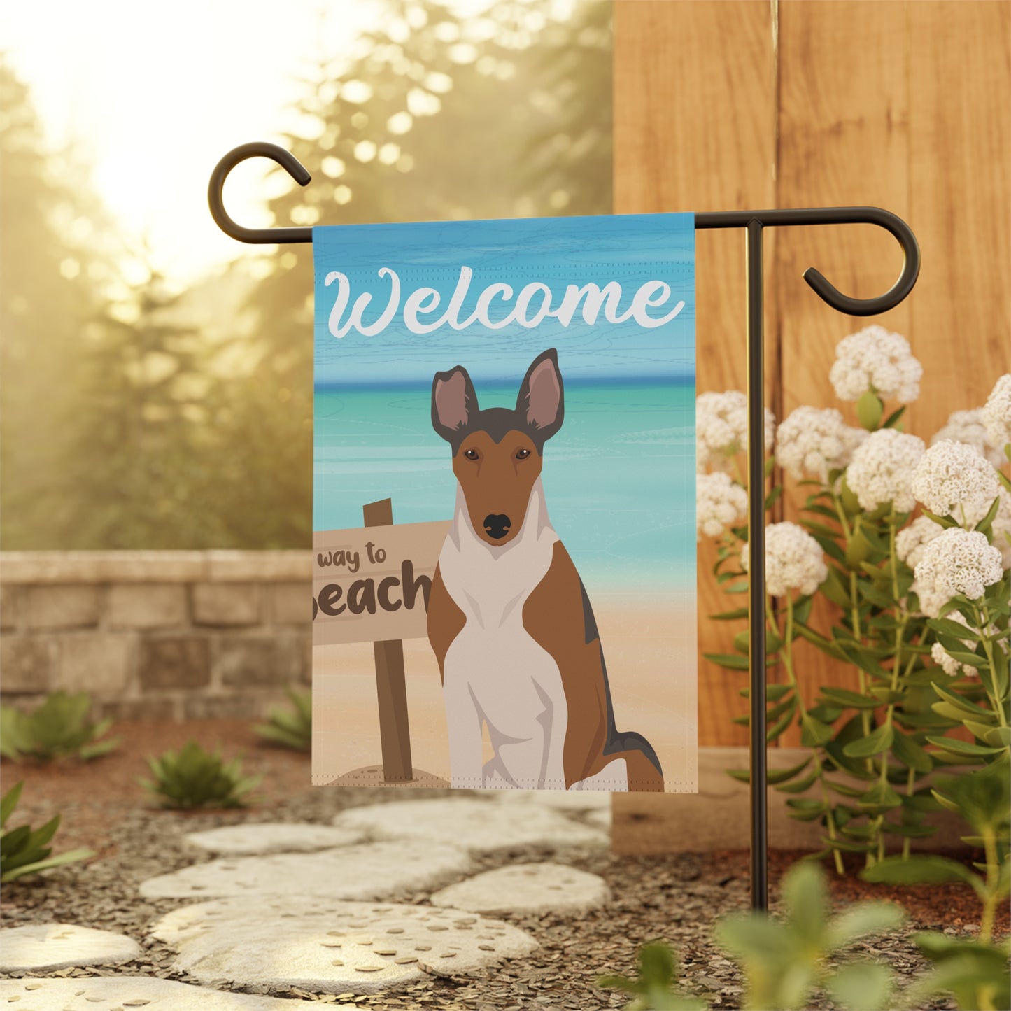 Smooth Collie Dog Garden Flag