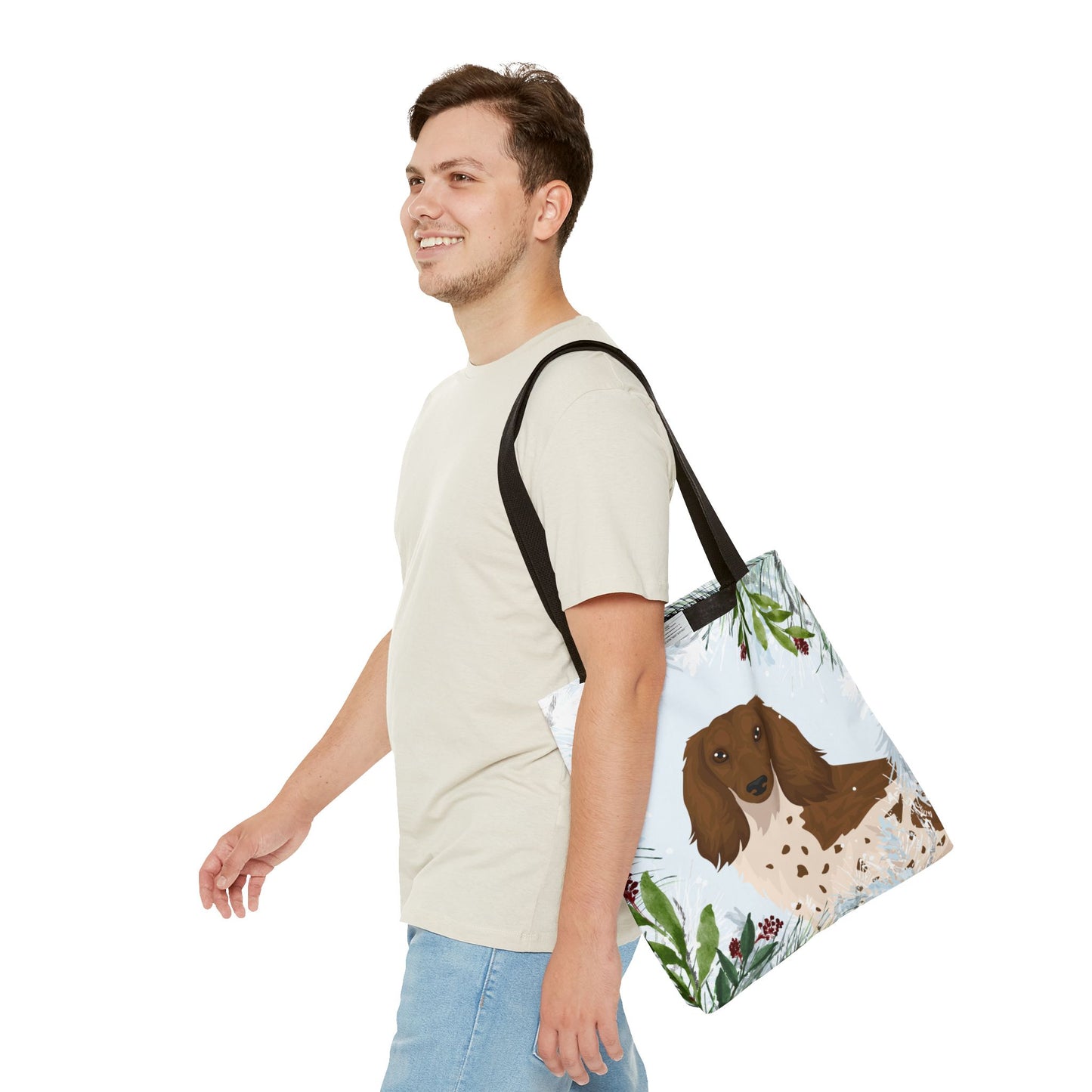 Dachshund Dog Christmas Holiday Tote Bag 16x16