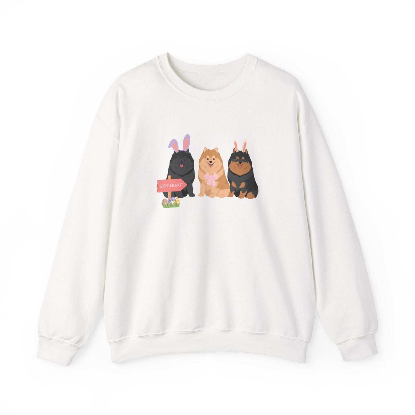 Pomeranian Dog Easter Unisex Heavy Blend Crewneck Sweatshirt,easter, Cute Dog Mom Gift