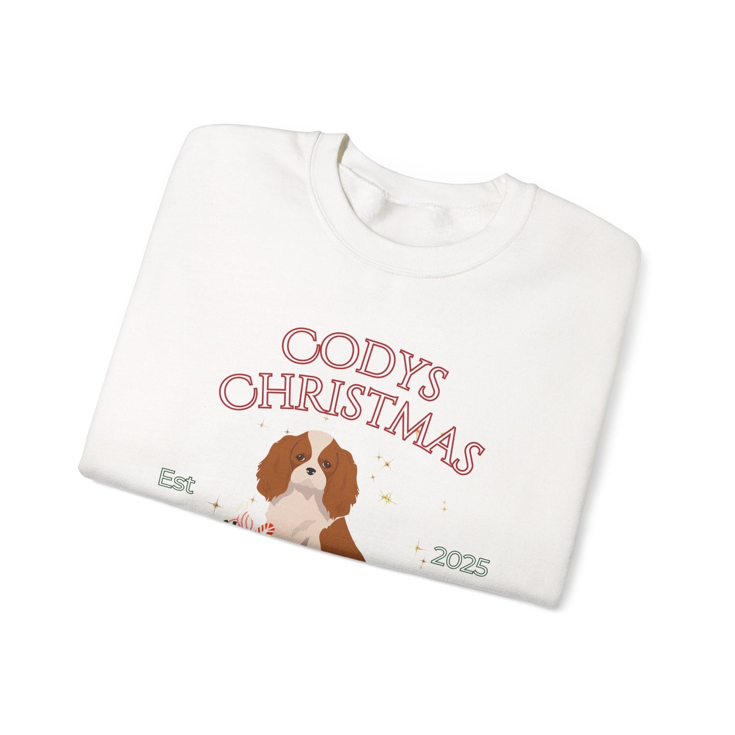 Cavalier King Charles Spaniel Dog Christmas Social Club Unisex Heavy Blend Crewneck Sweatshirt Custom Name