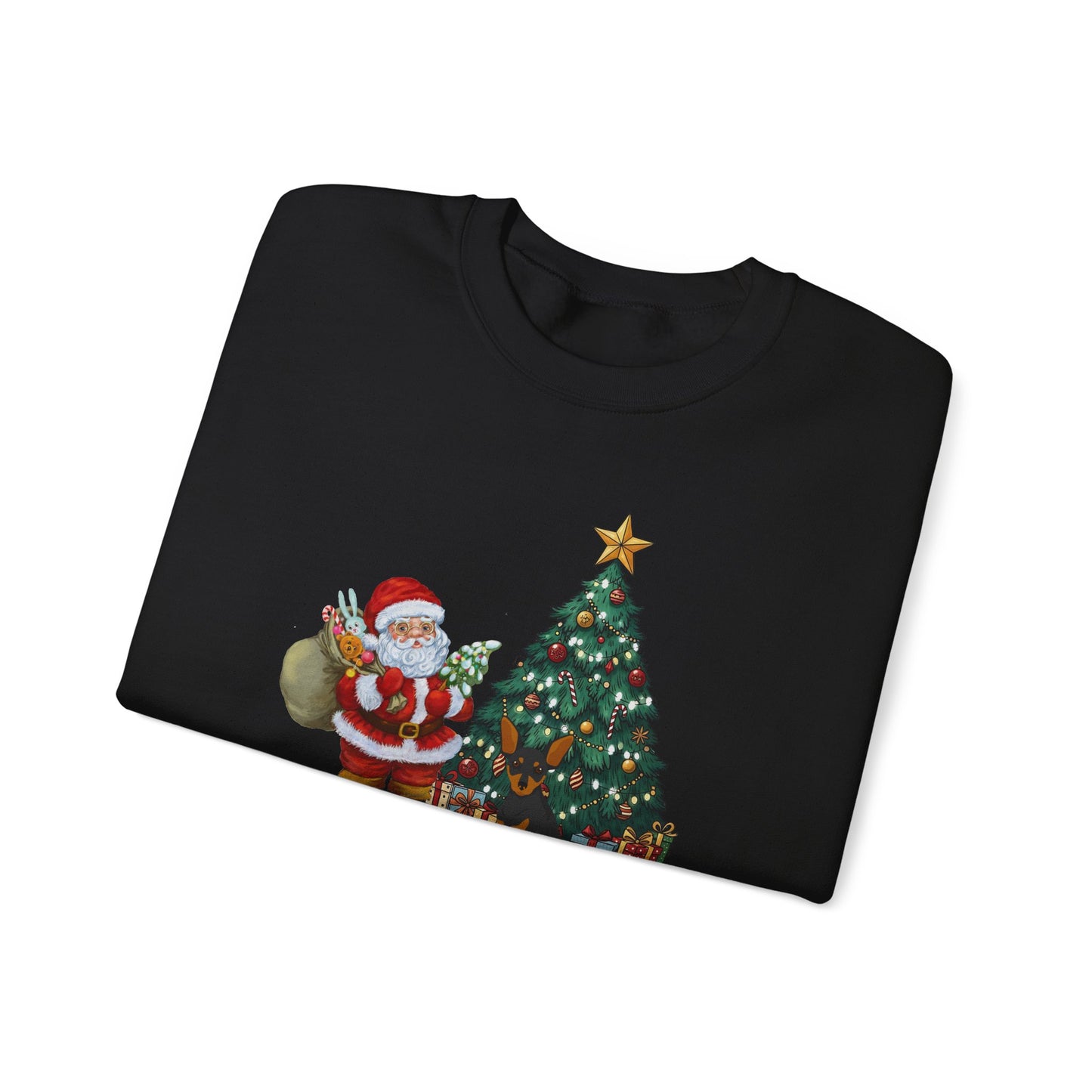 Miniature Pinscher Dog Santa's Little Helper Unisex Heavy Blend Crewneck Sweatshirt