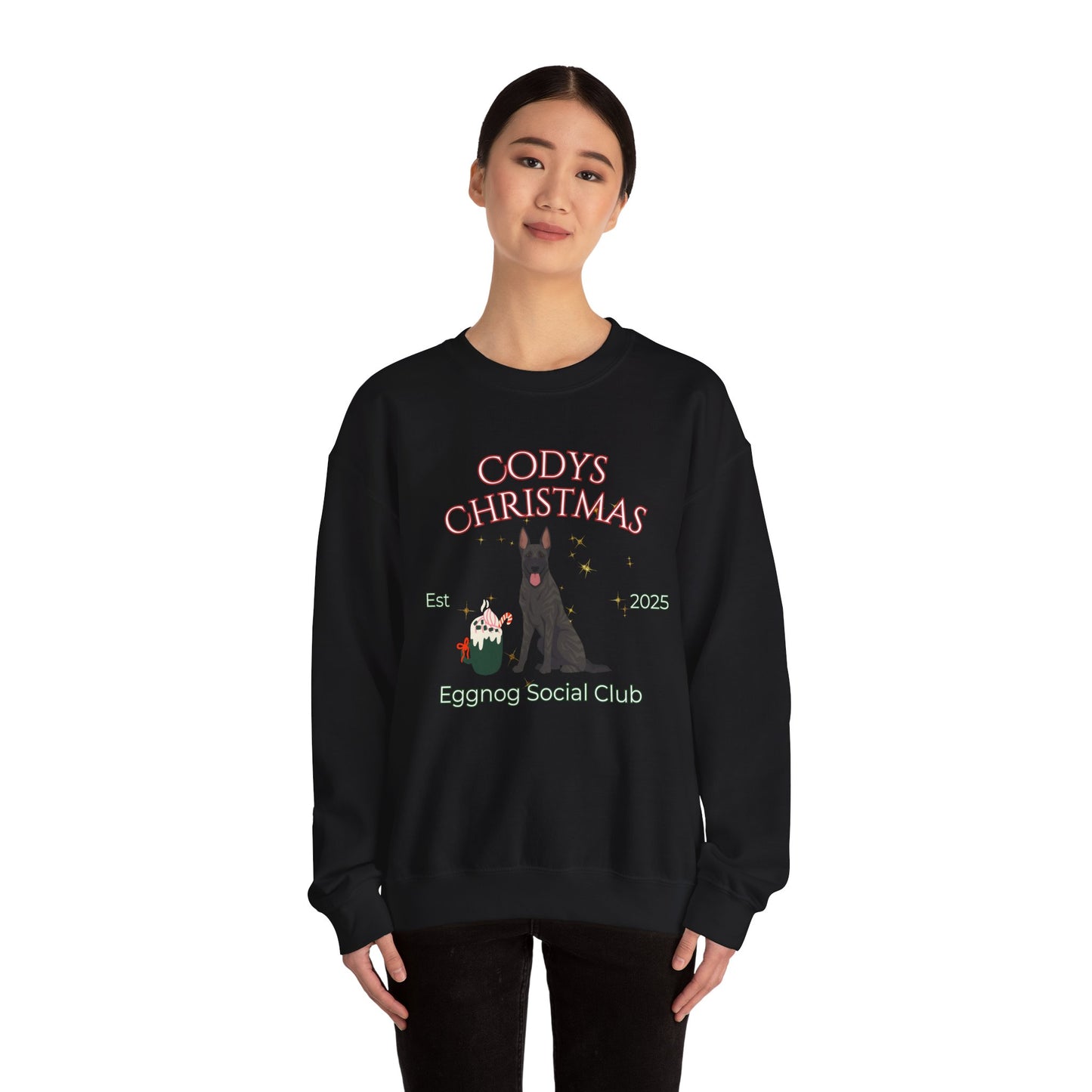 Dutch Shepherd Dog Christmas Social Club Unisex Heavy Blend Crewneck Sweatshirt Custom Name
