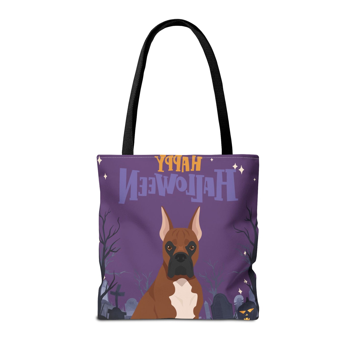 Boxer Dog Happy Halloween Tote Bag 16x16