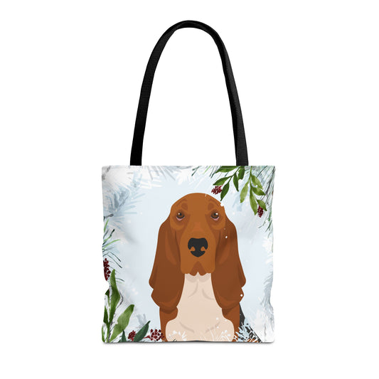 Basset Hound Dog Christmas Holiday Tote Bag 16x16