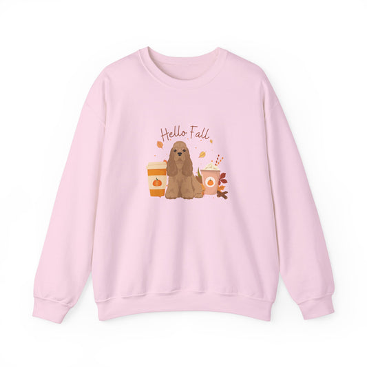 Cocker Spaniel Dog Fall Unisex Heavy Blend Crewneck Sweatshirt