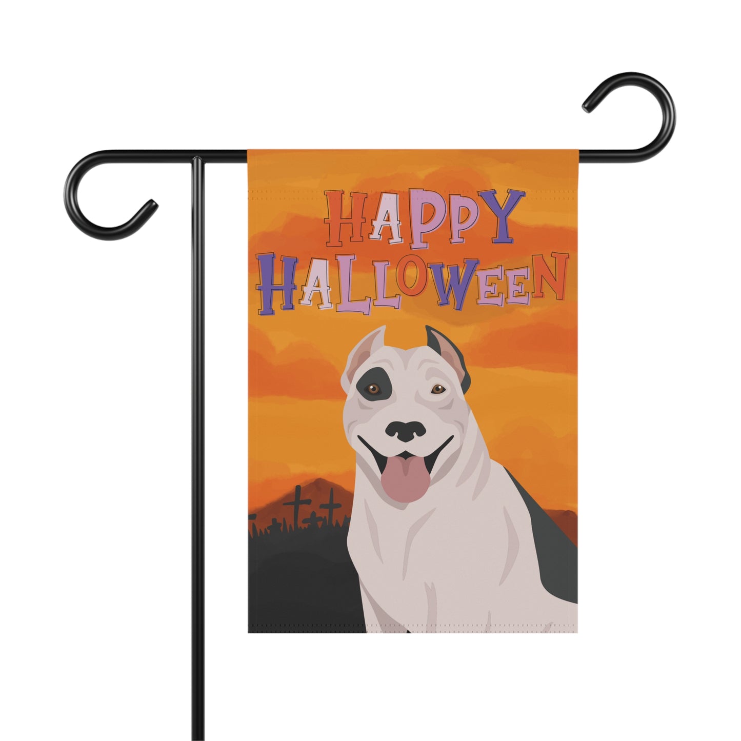 Pit Bull Dog Halloween Garden Flag