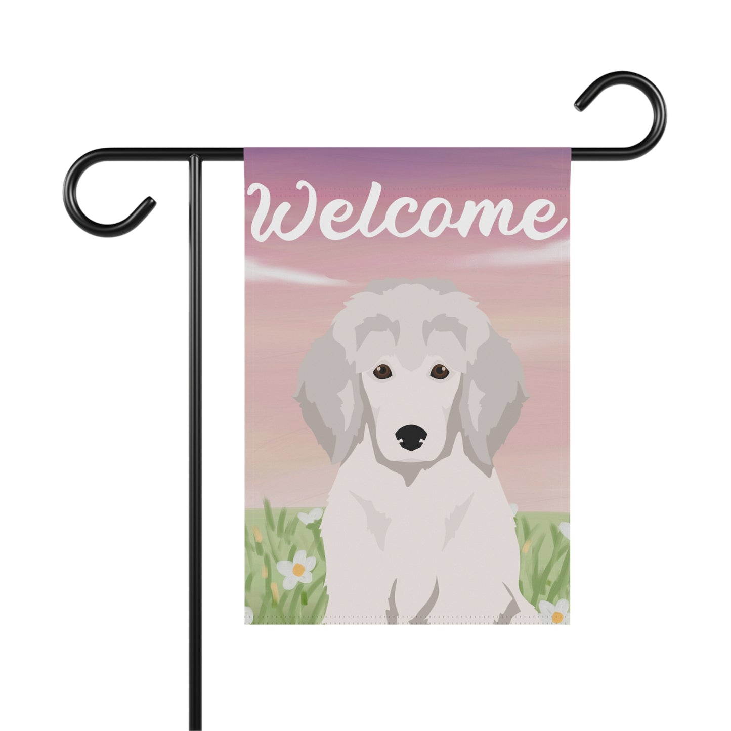 Poodle Dog Welcome Garden Flag