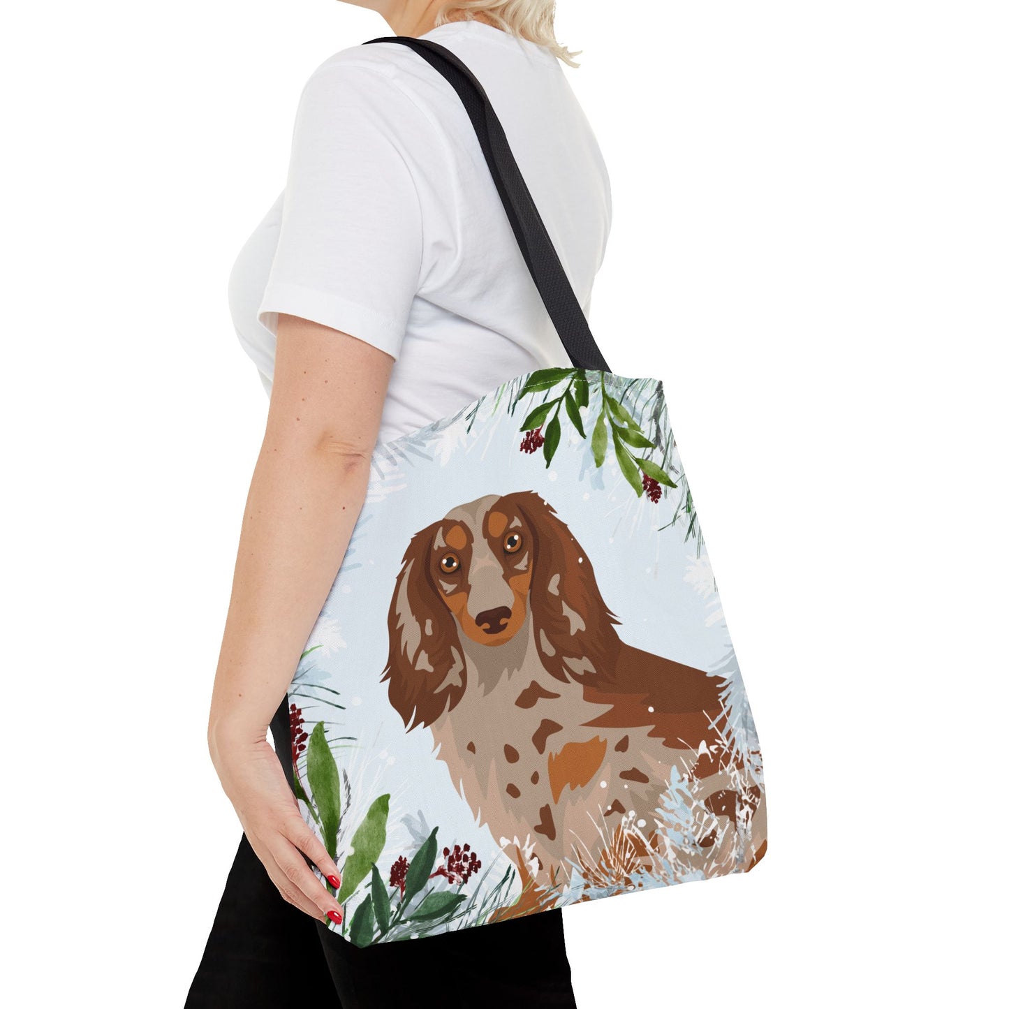 Dachshund Dog Christmas Holiday Tote Bag 16x16