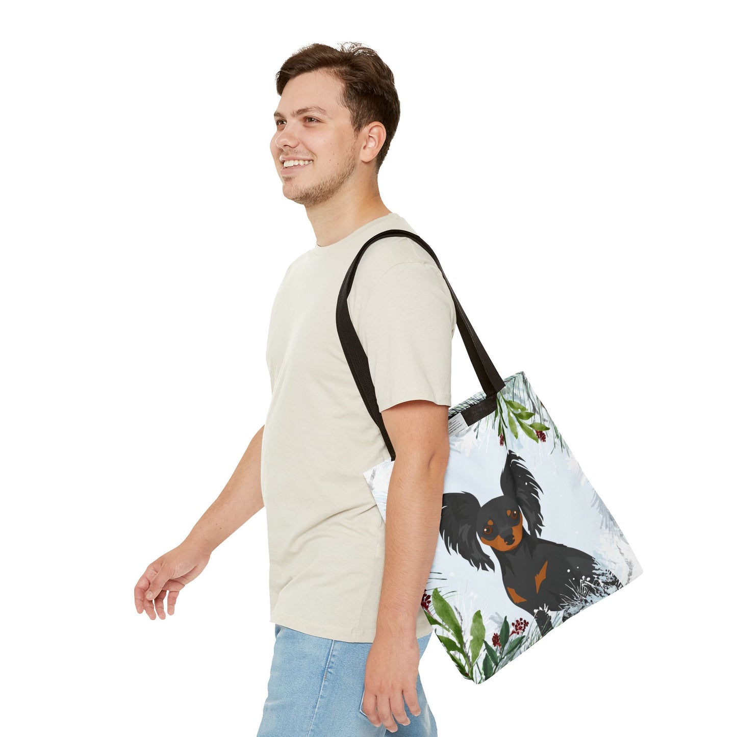 Russian Toy Terrier Dog Christmas Holiday Tote Bag 16x16