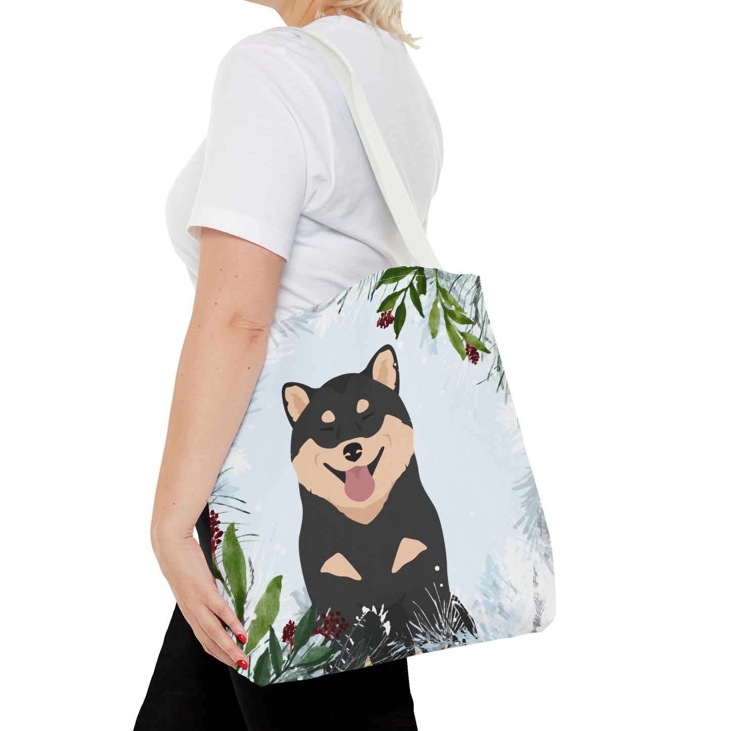 Shiba Inu Dog Christmas Holiday Tote Bag 16x16