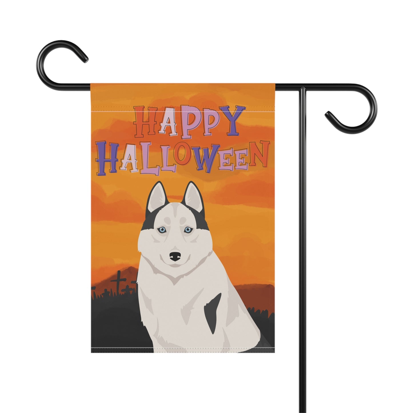 Siberian Husky Dog Halloween Garden Flag