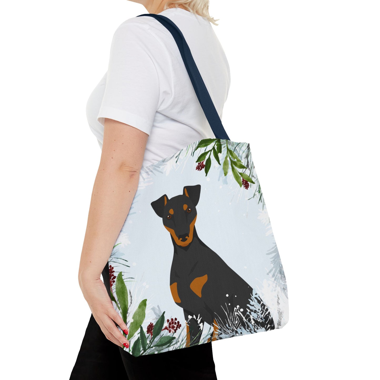 Manchester Terrier Dog Christmas Holiday Tote Bag 16x16