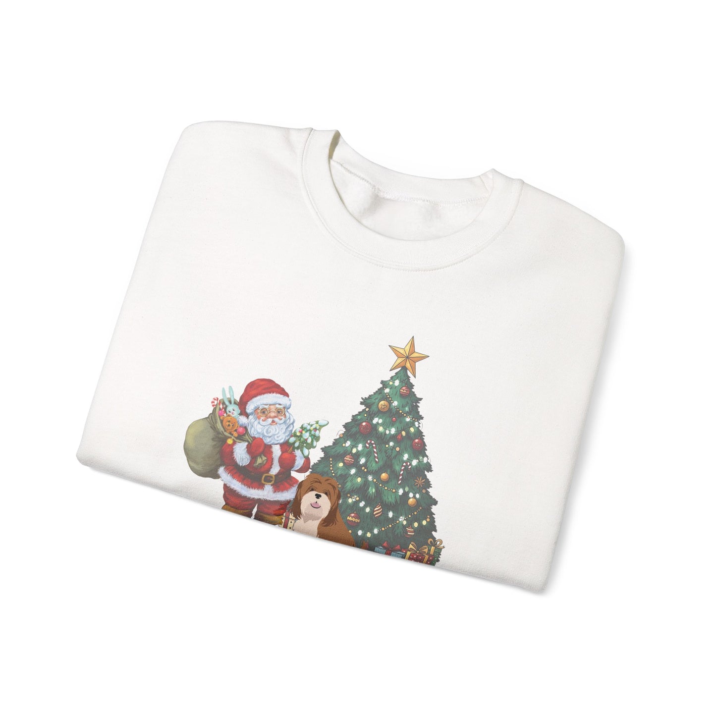 Lhasa Apso Dog Santa's Little Helper Unisex Heavy Blend Crewneck Sweatshirt