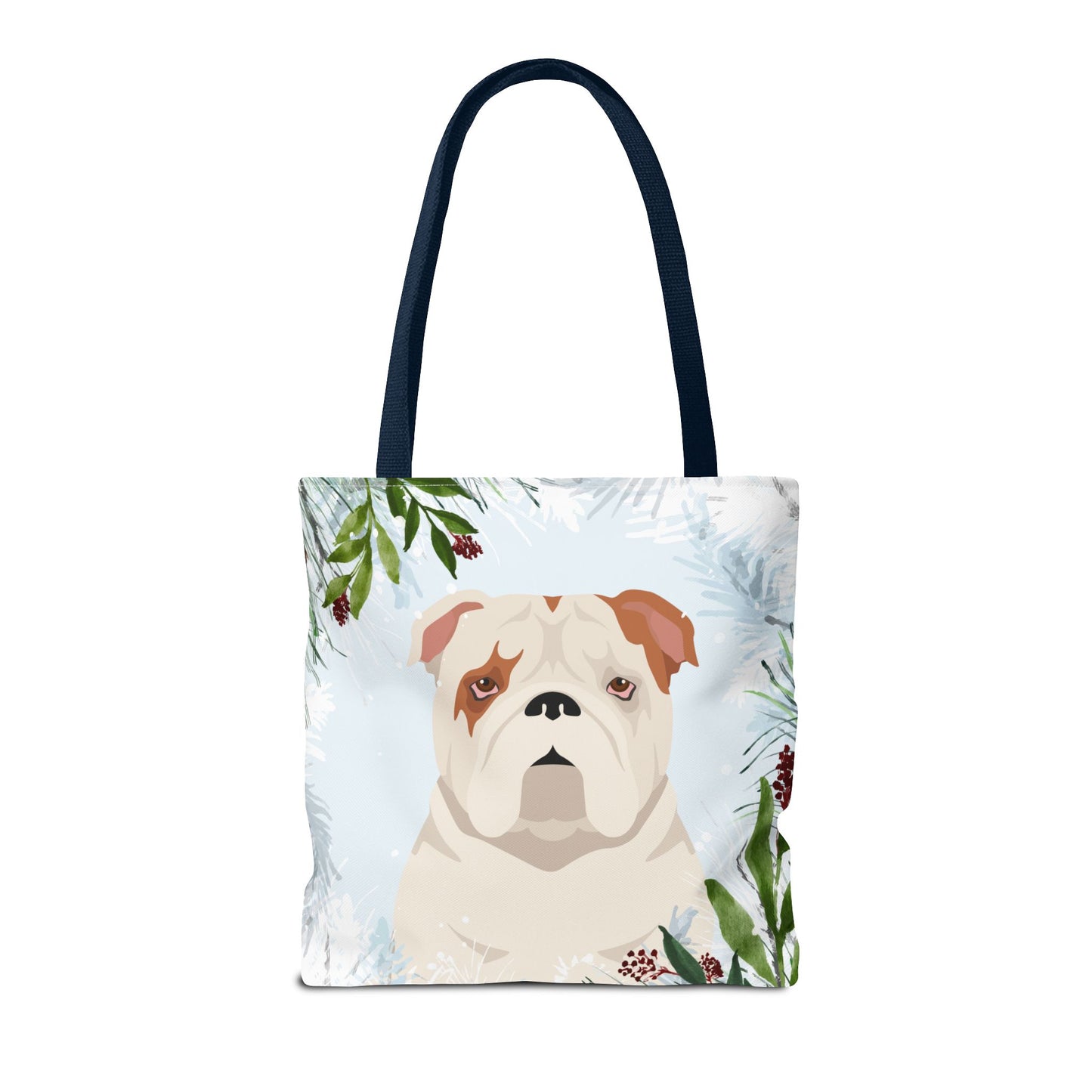 Bulldog Dog Christmas Holiday Tote Bag 16x16