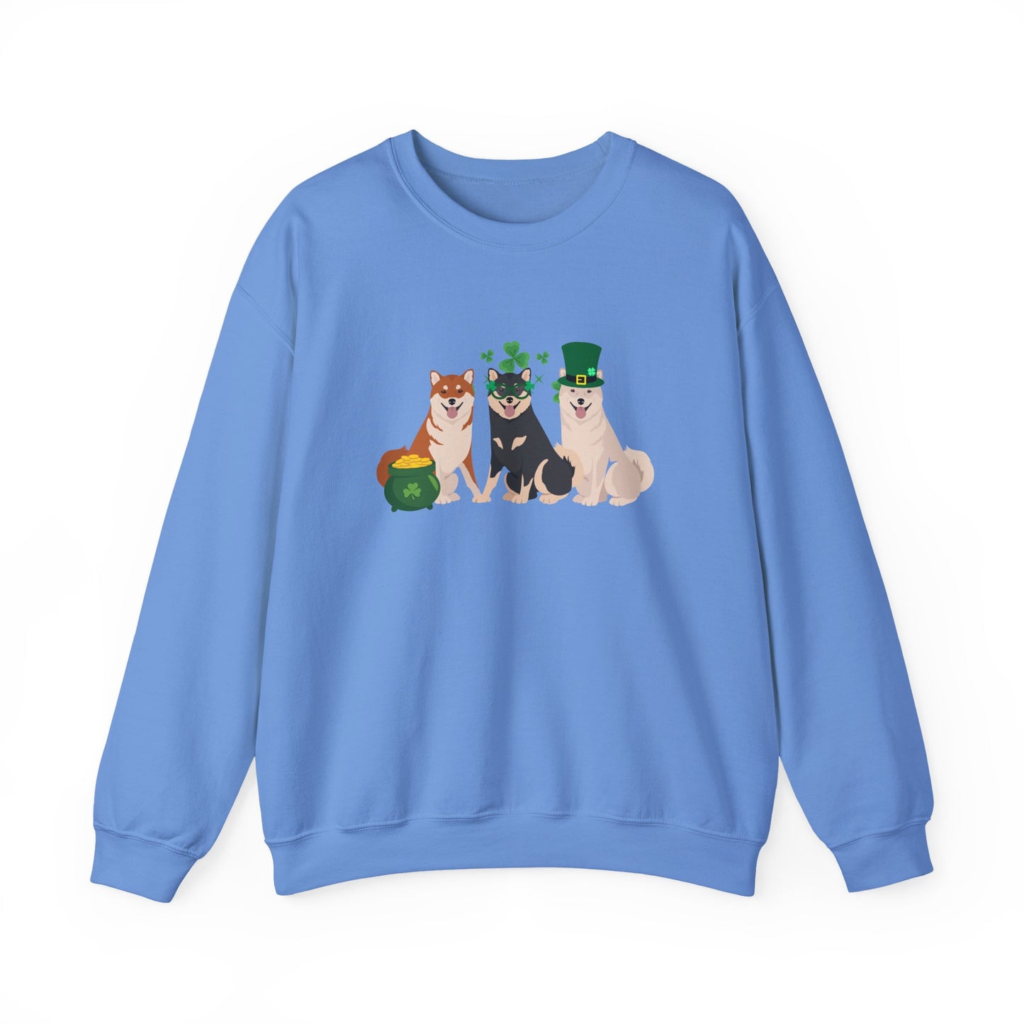Shiba Inu Dog St Patricks Day Unisex Heavy Blend Crewneck Sweatshirt, St Pattys day, Cute Dog Mom Gift