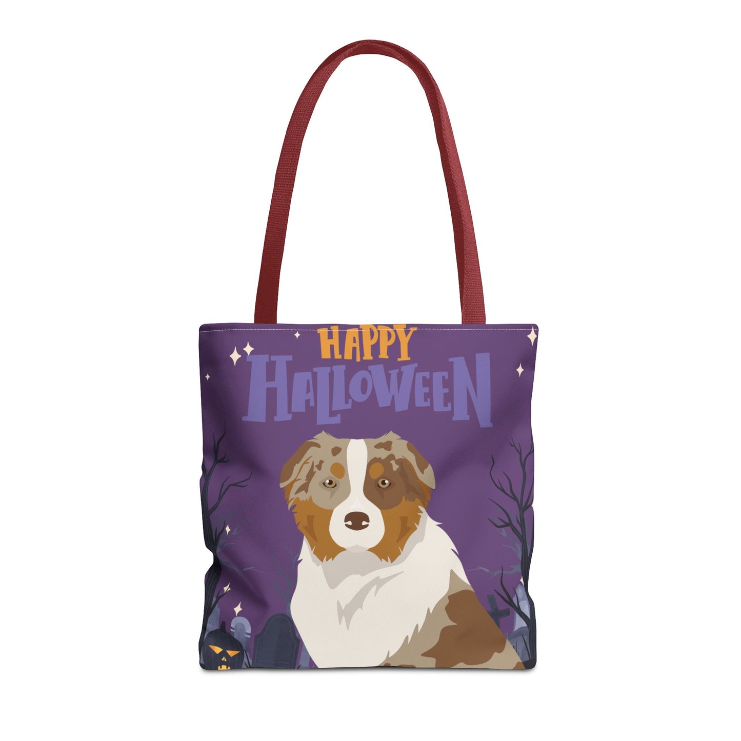 Australian Shepherd Dog Happy Halloween Tote Bag 16x16