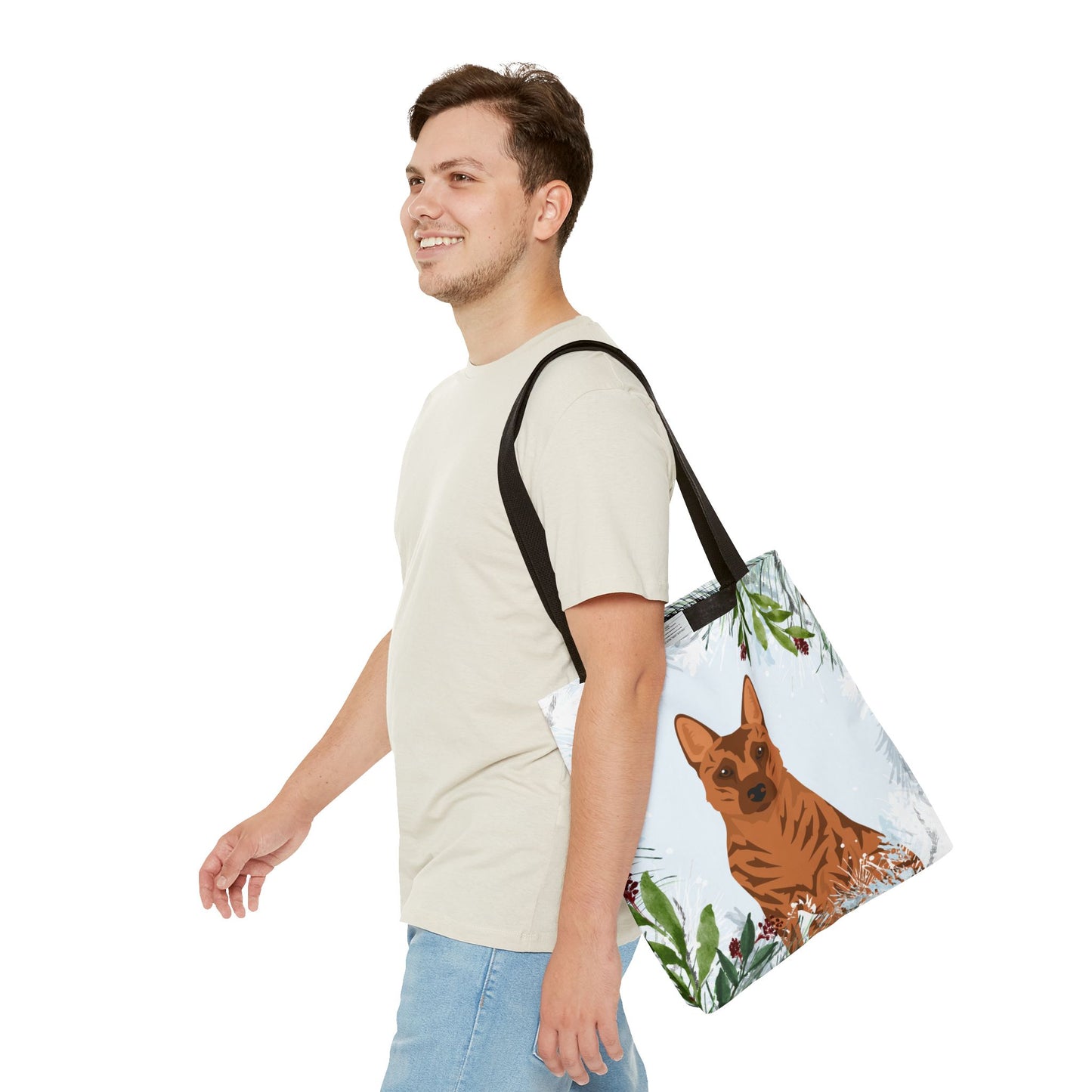 Kai Ken Dog Christmas Holiday Tote Bag 16x16