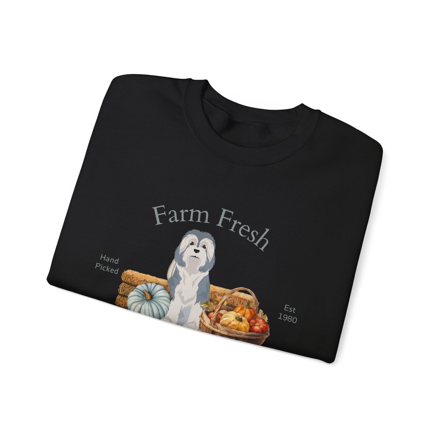 Lowchen Dog Fall Farm Fresh Unisex Heavy Blend Crewneck Sweatshirt