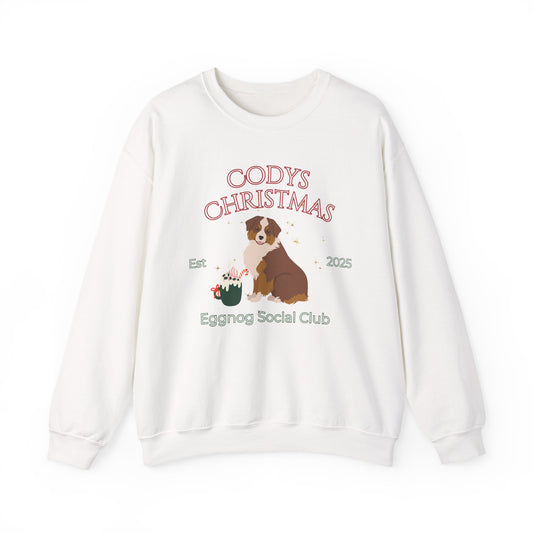 Miniature American Shepherd Dog Christmas Social Club Unisex Heavy Blend Crewneck Sweatshirt Custom Name
