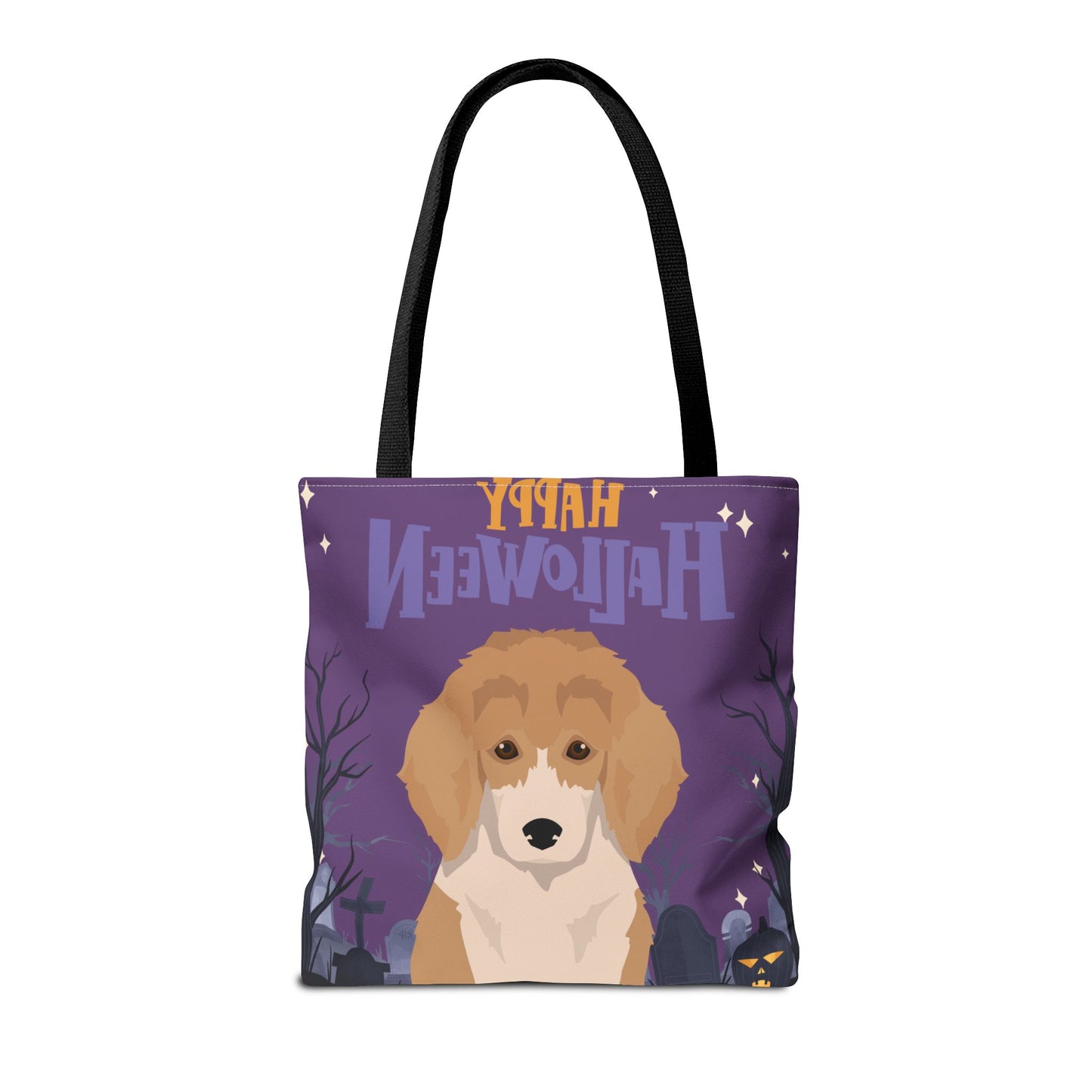 Poodle Dog Happy Halloween Tote Bag 16x16