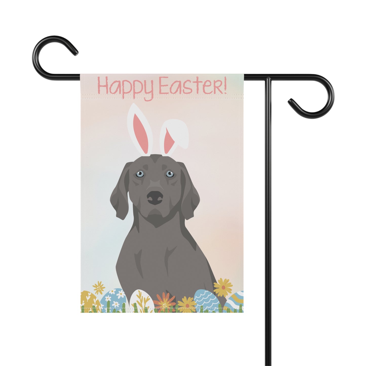 Weimaraner Dog Happy Easter Garden Flag