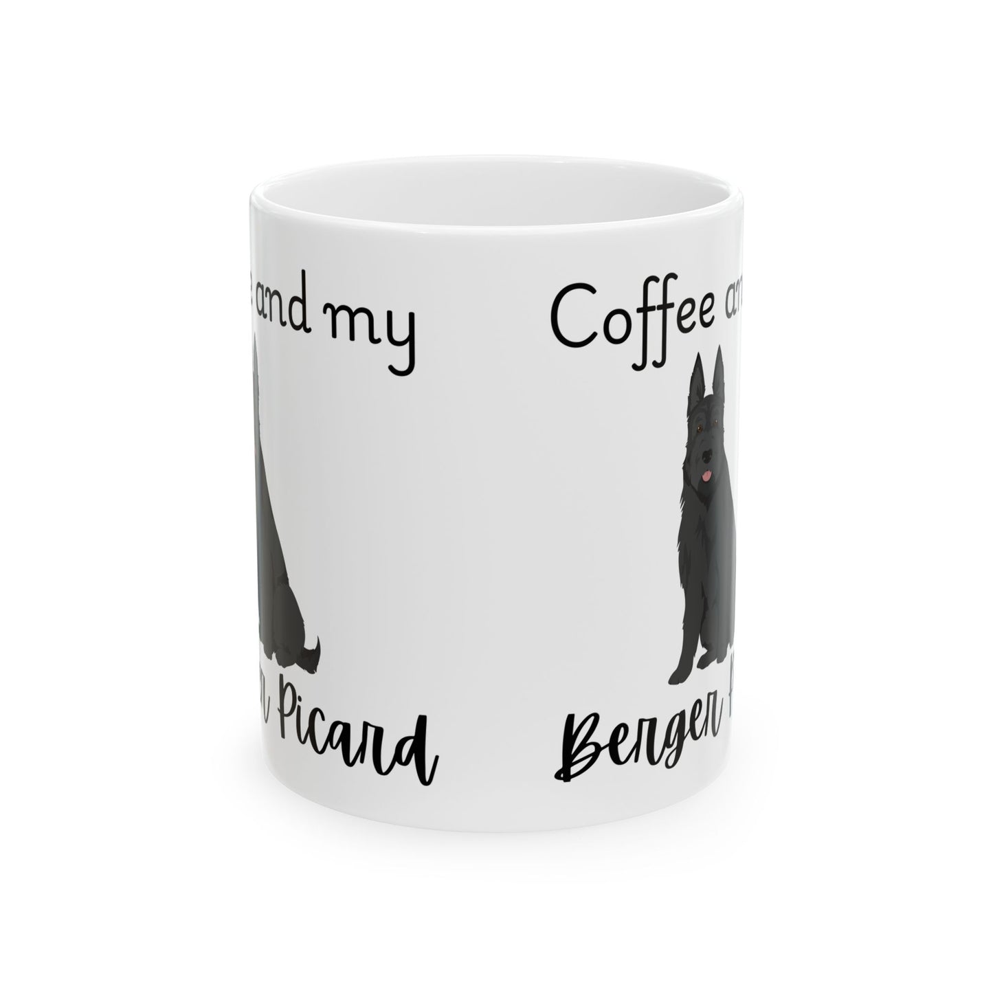 Coffee and My Berger Picard Ceramic Mug | Dog Lover Gift, Pet Owner Cup, Cute Mug for Dog Moms, Funny Mug for Coffee Lovers