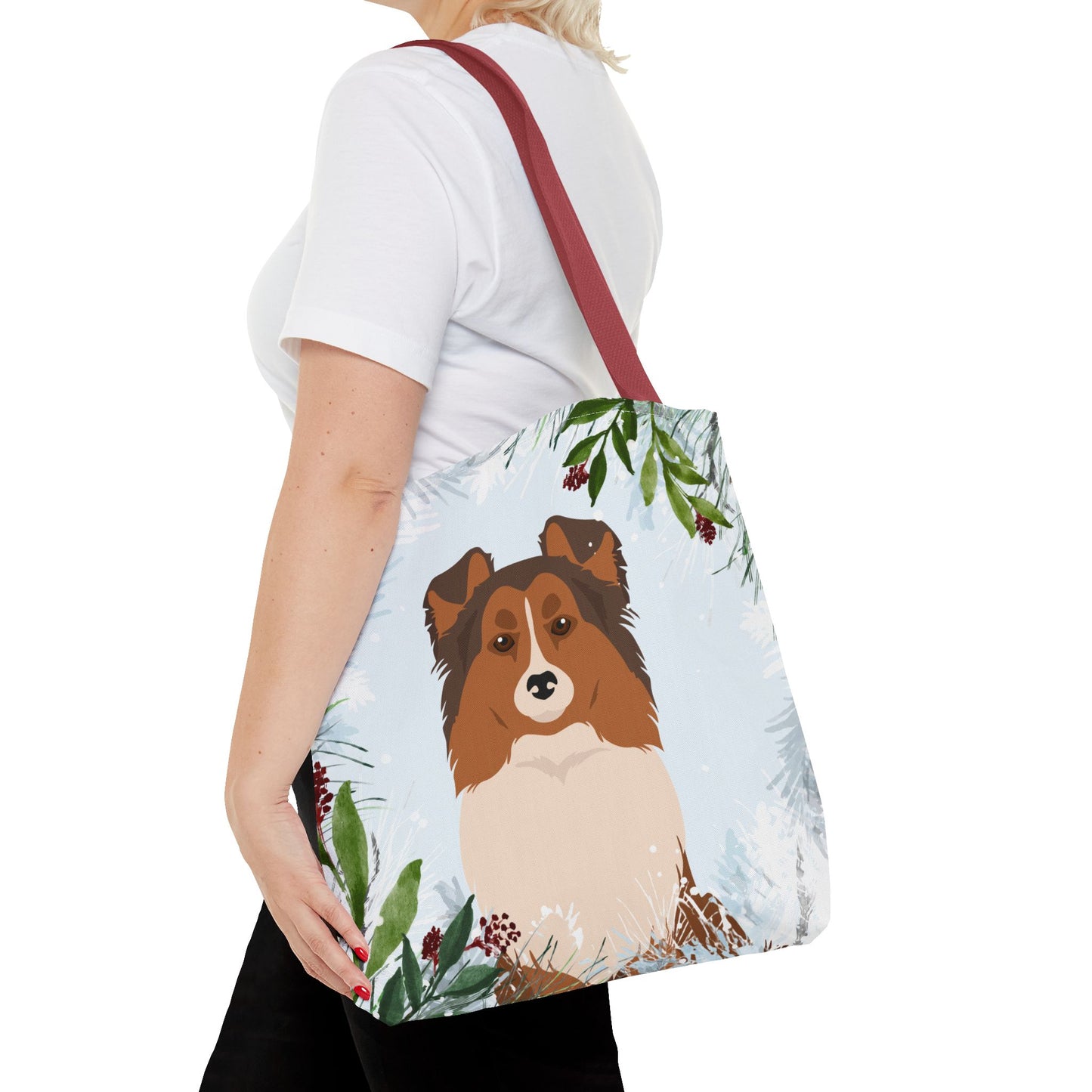 Shetland Sheepdog Dog Christmas Holiday Tote Bag 16x16