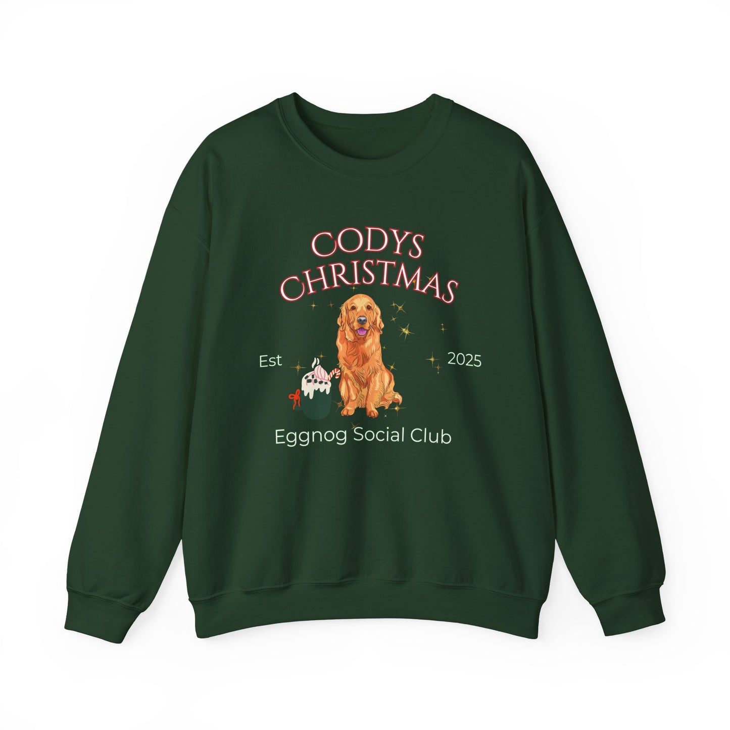 Golden Retriever Dog Christmas Social Club Unisex Heavy Blend Crewneck Sweatshirt Custom Name