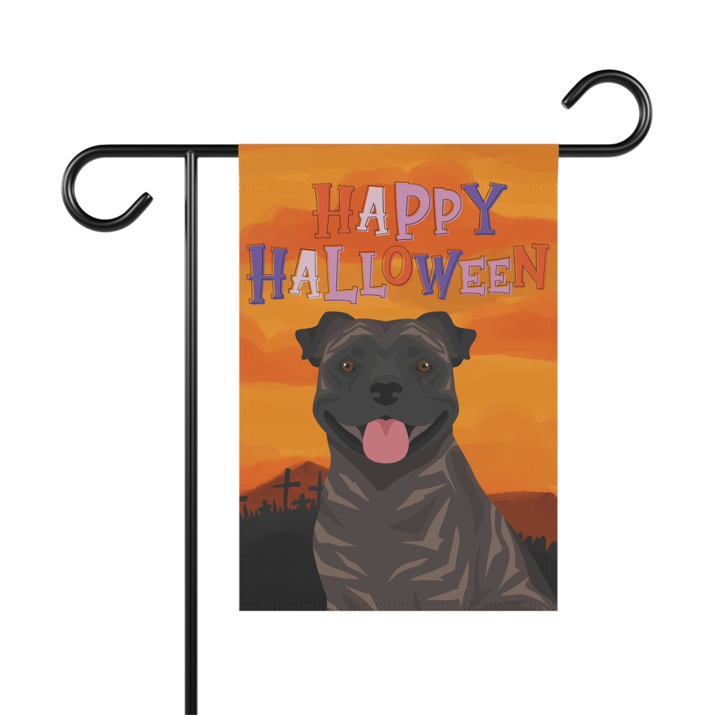 Staffordshire Bull Terrier Dog Halloween Garden Flag