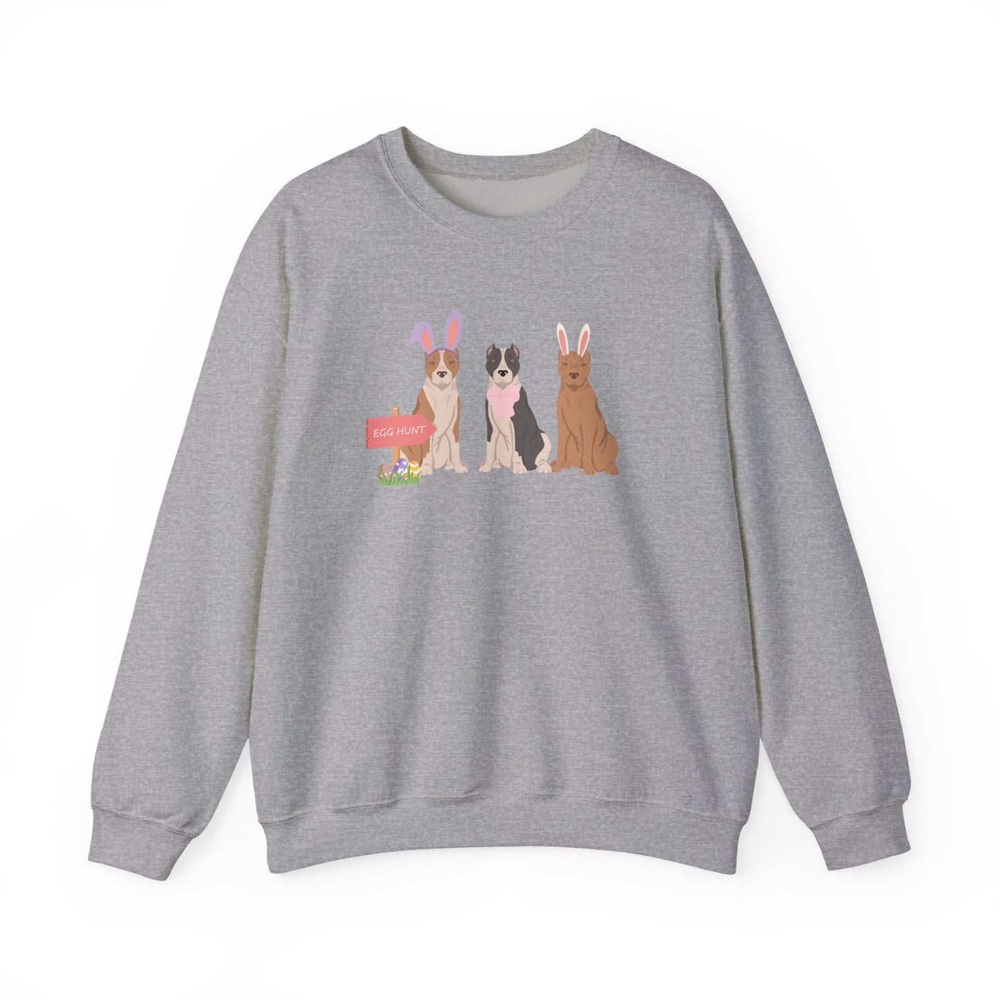American Staffordshire Terrier Dog Easter Unisex Heavy Blend Crewneck Sweatshirt, Easter , Cute Dog Mom Gift